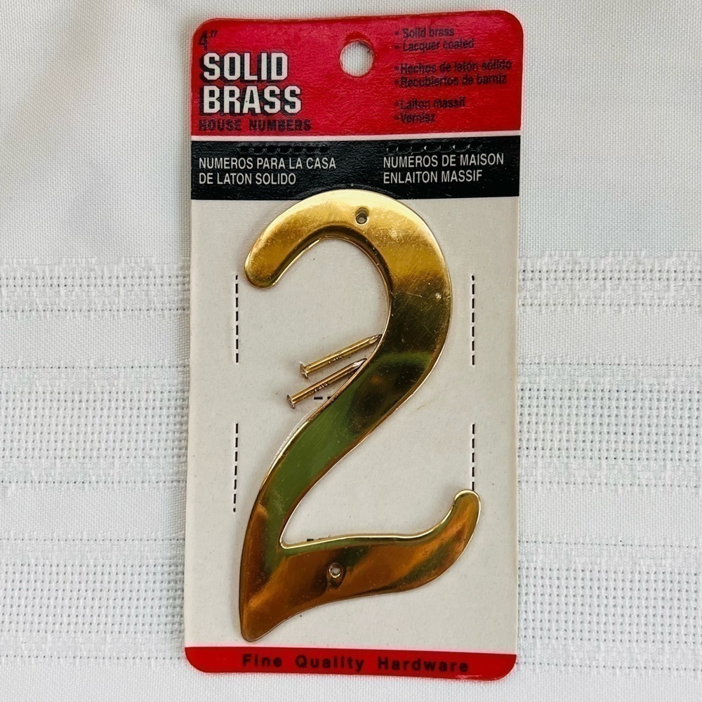 $5‎ ADD ON with $15+ Bundle Solid Brass Number 4-Inch Nail-On Traditional #2 NEW